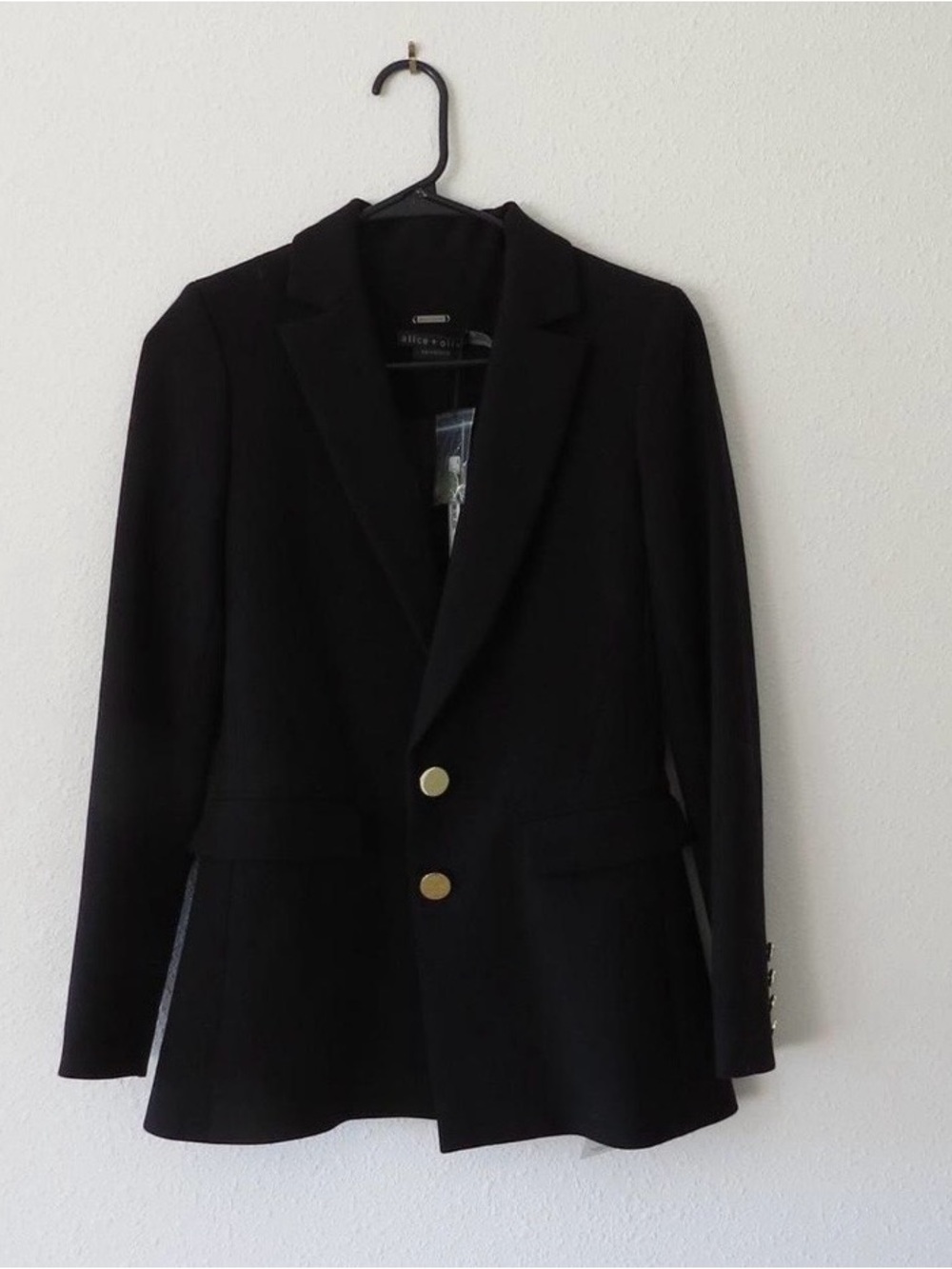 Alice + Olivia Black Blazer with Gold Buttons